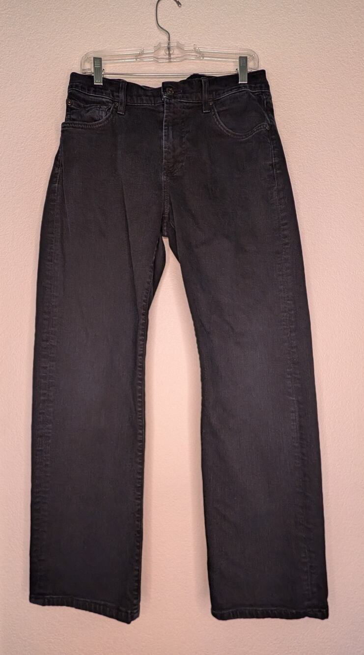 7 For All Mankind Women Black Austyn Straight Leg Jeans 31 Designer Chic Capsule